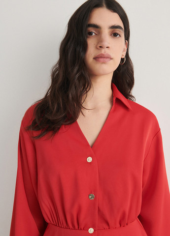 Червона кежуал сукня сукня-сорочка Reserved однотонна