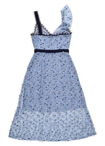 Блакитна кежуал сукня на одне плече Foxiedox з квітковим принтом