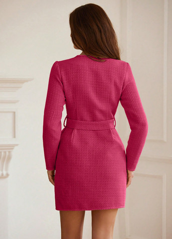 Фуксиновое (цвета Фуксия) праздничный платье а-силуэт SHEIN однотонное