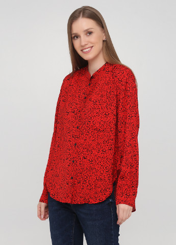 Красная кэжуал рубашка с абстрактным узором C&A