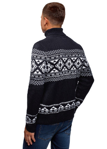 Темно-синий демисезонный свитер джемпер Oodji