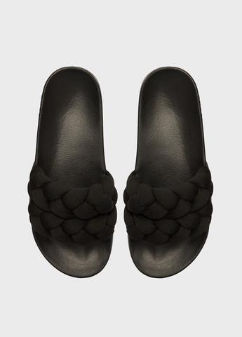 Черные шлепанцы Tommy Jeans с логотипом, плетение