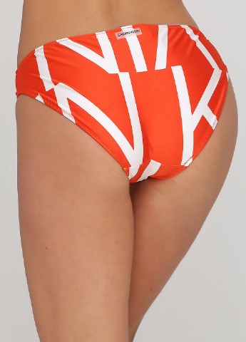 Терракотовые купальные трусики-плавки с геометрическим узором Calvin Klein