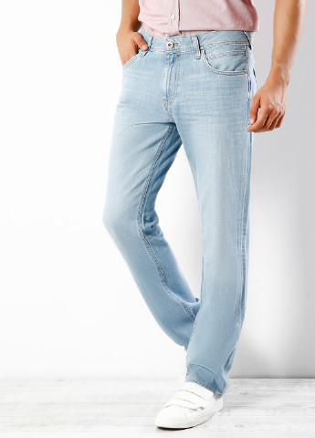 Голубые демисезонные зауженные джинсы Colin's