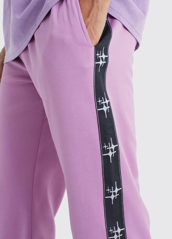 Фиолетовые спортивные демисезонные прямые брюки Boohoo