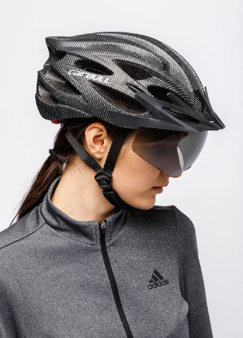 Велосипедний шолом із візором і габаритним LED ліхтарем, захисний велошлем чоловічий, велошлем жіночий Cairbull (252818606)