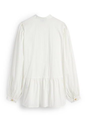 Біла блуза з баскою C&A