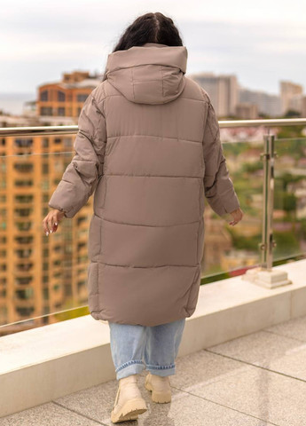 Светло-коричневая зимняя куртка No Brand