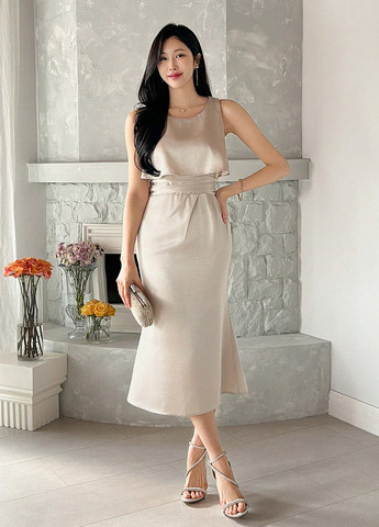 Кремова святковий сукня годе SHEIN однотонна