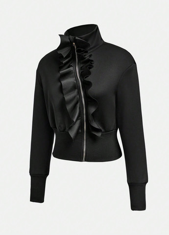 Черная демисезонная куртка SHEIN