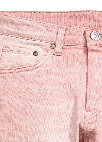 Бледно-розовые демисезонные зауженные джинсы H&M