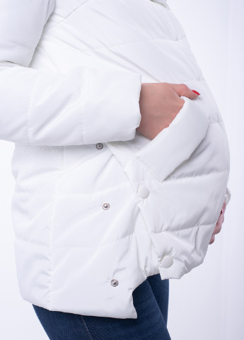 Белая демисезонная куртка 2в1 для беременных Lullababe