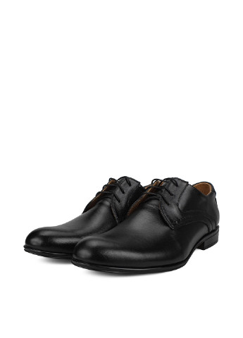 Классические черные мужские украинские туфли Seboni на шнурках