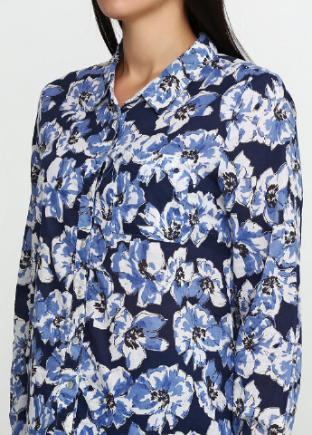 Темно-синяя кэжуал рубашка с цветами Kaffe