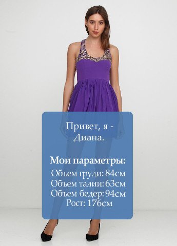 Фиолетовое коктейльное платье баллон Tibi однотонное