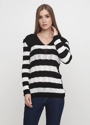 Черно-белый демисезонный пуловер пуловер Sabotage