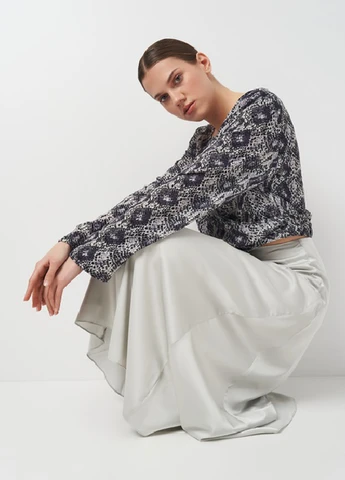 Сіро-синя блуза на запах H&M