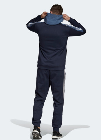 Темно-синий демисезонный костюм (толстовка, брюки) брючный adidas