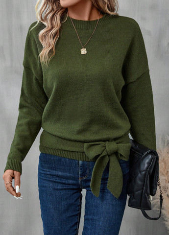 Оливковий (хакі) демісезонний джемпер джемпер SHEIN