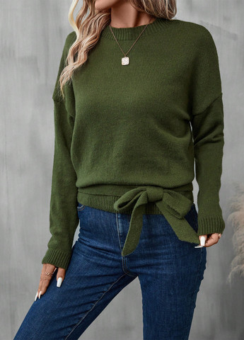 Оливковий (хакі) демісезонний джемпер джемпер SHEIN