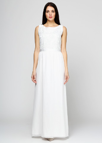Білий вечірня плаття, сукня довга Swing однотонна