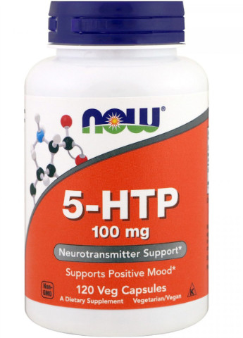 5-HTP (Гидрокситриптофан), 100мг,, 120 вегетарианских капсул Now Foods (225714709)