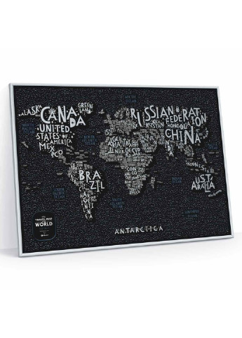 Скретч карта мира "Travel Map LETTERS World" (рама) 1DEA.me (254288772)