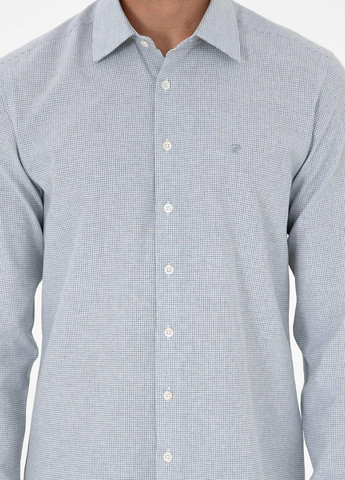 Индиго кэжуал рубашка в клетку Pierre Cardin