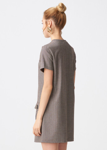 Комбинированное кэжуал платье Dilvin с геометрическим узором