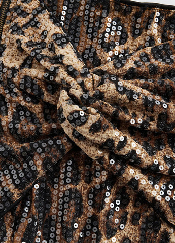 Разноцветная коктейльный, вечерний с анималистичным узором юбка SHEIN