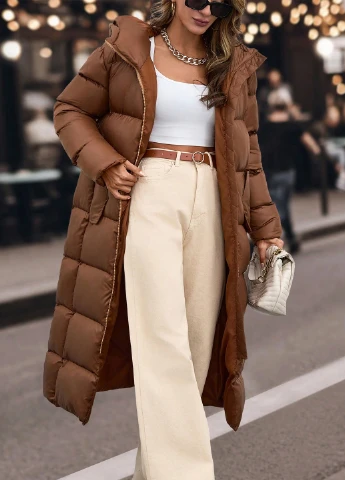 Коричнева зимня куртка SHEIN