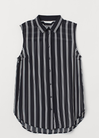 Черная летняя блузка без рукавов H&M