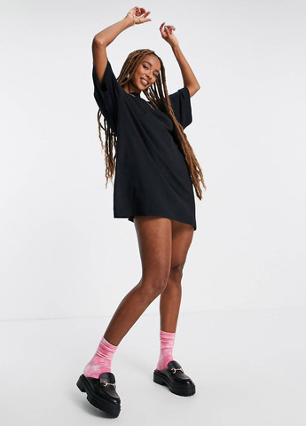 Чорна кежуал сукня сукня-футболка Collusion однотонна