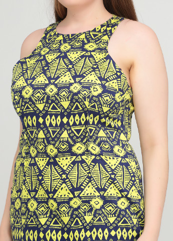 Желтое кэжуал платье футляр AX Paris с геометрическим узором