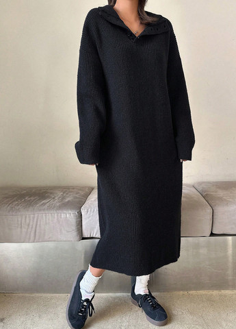 Чорна кежуал сукня сукня светр SHEIN однотонна