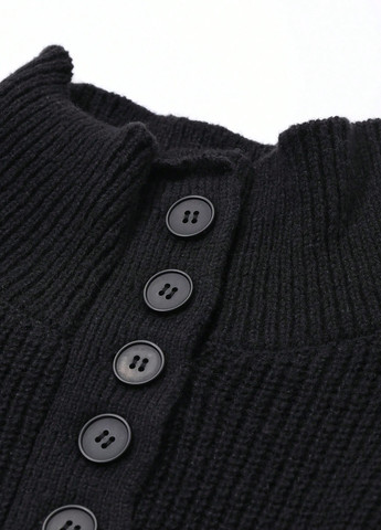 Чорна кежуал сукня сукня светр SHEIN однотонна