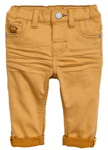 Желтые демисезонные зауженные джинсы H&M