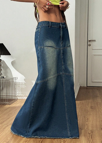 Синяя джинсовая варенка юбка SHEIN годе