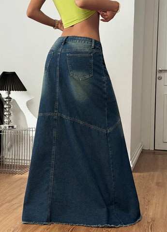 Синяя джинсовая варенка юбка SHEIN годе