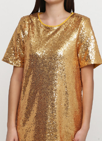Золотой коктейльное платье Glamorous фактурное