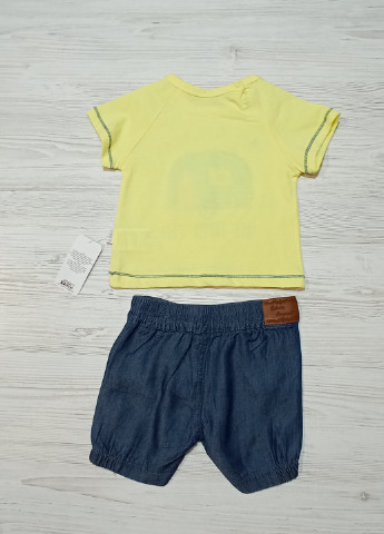 Желтый летний комплект футболка+шорты. Bebetto