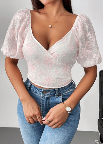 Біла блуза на запах SHEIN