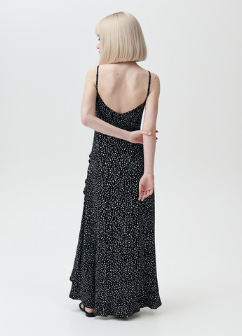 Чорно-білий кежуал сукня дзвін Sinsay в горошок