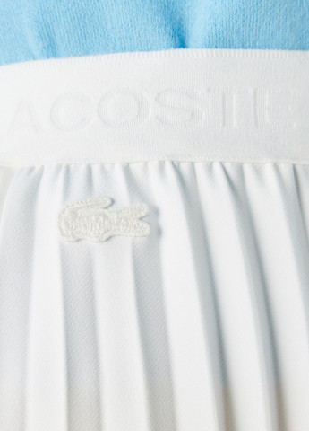 Белая кэжуал с логотипом юбка Lacoste плиссе