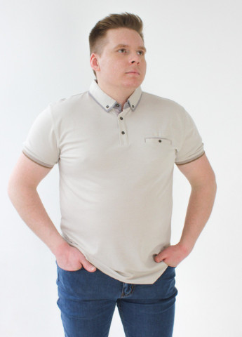 Бежевая футболка-поло мужское бежевое тонкое большого размера для мужчин MCS