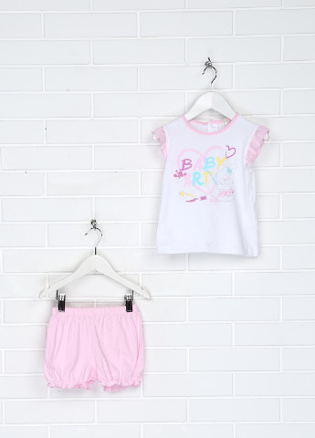 Розовый летний комплект (футболка, шорты) OVS