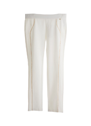 Белые кэжуал демисезонные прямые брюки Waggon