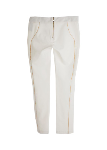 Белые кэжуал демисезонные прямые брюки Waggon