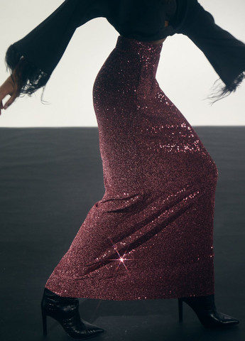 Бордовая вечерний однотонная юбка Gepur