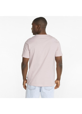 Розовая футболка essentials+ 2 colour logo men's tee Puma